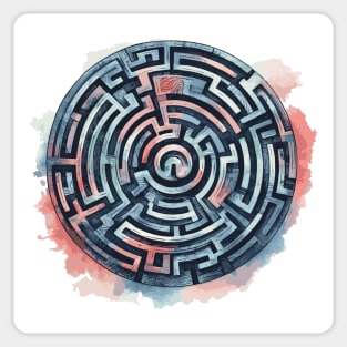 Maze Labyrinth Watercolor Sticker